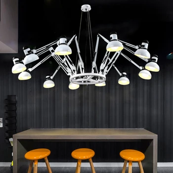 Nordic obývacia izba jedáleň lampa Americký minimalistický tvorivé železa moderný office Vintage priemyselné spider Luster svetlá