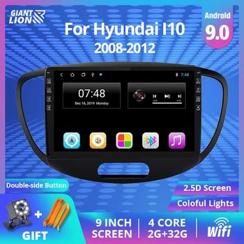 2Din Android 9.0 autorádia Pre Hyundai I10 2008-2012 Auto Muitimedia Video Navigácia GPS Hráč Stereo Prijímač 2Din DVD Prehrávač