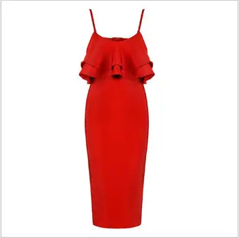 Sexy ženy, hranice výhradne pre ženy, horúce štýl dámskej módy flounces s červené šaty veľkoobchod