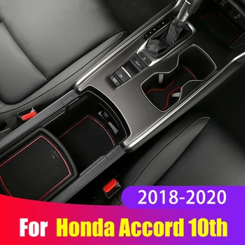 Pre Honda Accord X 10. 2018 2019 2020 Gumy Dvere Auta Groove Rohože Brány slot pad Non-slip Opierke Úložný Pohár Pad Príslušenstvo