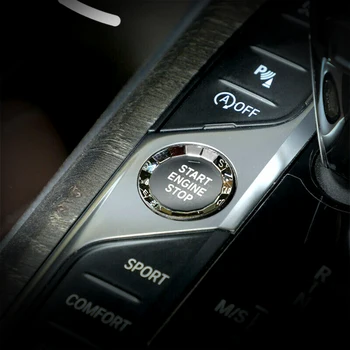 Crystal Štýl Engine Start Stop Tlačidlo Dekor Kryt Výbava vhodné Na BMW 3Ser 8Ser G20 G28 Z4 X5 X7