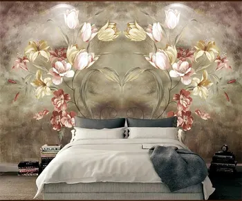 3D nástennú maľbu, Tapety Olej Maľby Zobrazujúce kvety 3D Tapeta Domova Steny v Obývacej Izbe Pokrýva 3D Tapety