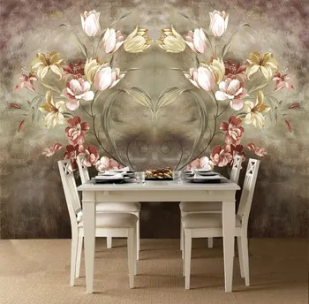 3D nástennú maľbu, Tapety Olej Maľby Zobrazujúce kvety 3D Tapeta Domova Steny v Obývacej Izbe Pokrýva 3D Tapety