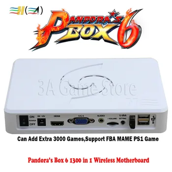 Pandora box 6 bezdrôtová verzia základnej dosky 1300 1 podpora fba warsow 3d hry Pre bezdrôtové arcade konzolu pripojiť k pc tv ps3