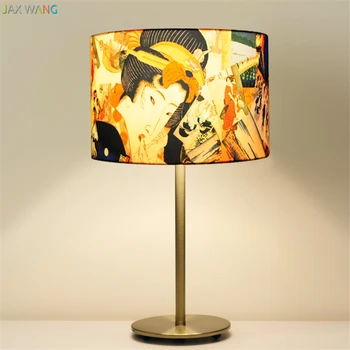 JW_Desk Svetlá pre Ochranu Očí Van Gogh Stolové Lampy pre Kreatívne Spálňa, Nočné Lampy, Nordic Kolo LED Energeticky úsporné Osvetlenie