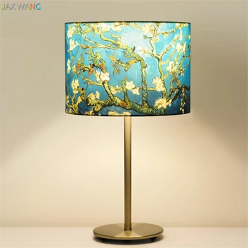 JW_Desk Svetlá pre Ochranu Očí Van Gogh Stolové Lampy pre Kreatívne Spálňa, Nočné Lampy, Nordic Kolo LED Energeticky úsporné Osvetlenie