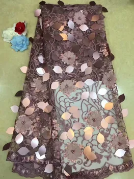 Rose Gold francúzsky N Čipky Textílie 2019 Najnovšie afriky guipure čipky textílie s ružovou výšivkou oka tylu kábel Flitrami čipky textílie