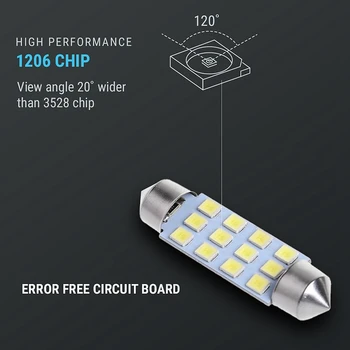 20 Ks Biele LED osvetlenie Interiéru Balík Kit pre T10 & 31mm Mapu e + špz