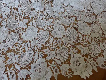 Elegantné Biele Textílie Ruže Kvetinový Vyšívané Čipky Textílie Svadobné Textílie