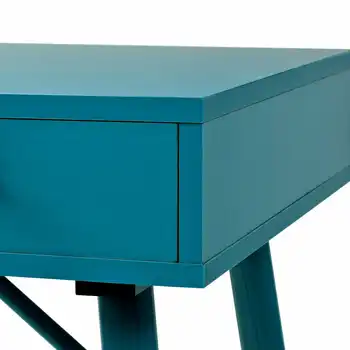 Písací Stôl so Zásuvkou 90x50x76.5 cm Starožitné Zelená retro písací stôl