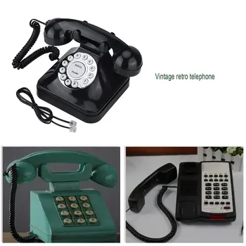 Starožitný EuropeanVintage Telefón Black Domov Telefón Retro Drôtené Káblové Telefón pevná linka telefón Veľké Tlačidlo Clear Pozemné