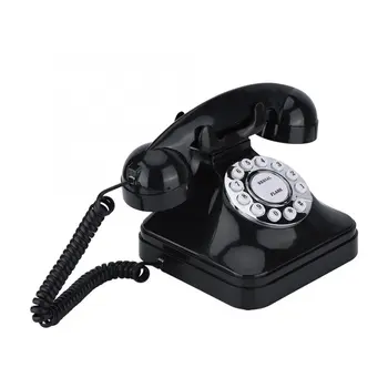 Starožitný EuropeanVintage Telefón Black Domov Telefón Retro Drôtené Káblové Telefón pevná linka telefón Veľké Tlačidlo Clear Pozemné