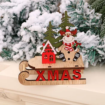 Vianočné Ozdoby Elk Na Polici Dekorácie Jedálenský Stôl Okno Hotel Nákupné Centrum Drevené Farebné Sane Ornament Santa Claus