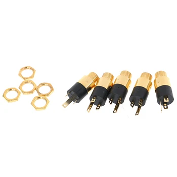 5 ks Vysoko Kvalitného Zlata PJ392 Stereo Samica Audio konektor pre Slúchadlá Konektor Zásuvka Konektor 3,5 mm