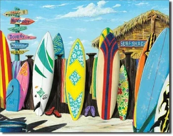 Westmoreland Surf Shack Súťaže Surfovanie Havaj Vintage Retro Kovov Cín Prihlásiť