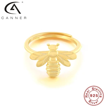 CANNER Jednoduché Bee Rozhovory Krúžok 925 Sterling Silver Anillos Zlaté Prstene Pre Ženy, Luxusné Jemné Šperky, Snubné Prstene Bague Bijoux