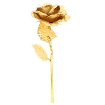 Fólie Á Ruža Zlatá Farba Rose Svadobné Dekorácie Umelý Kvet LÁSKY Obrázok Držiak na Valentína Darček Súčasnosti Dekor
