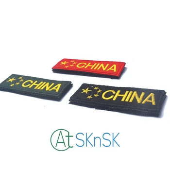 Nové Vyšívané Čína Vlajka Patch Taktické 3D Škvrny Bojový Odznak Textílie Národné Vlajky Remienok Odznaky morálku škvrny tan
