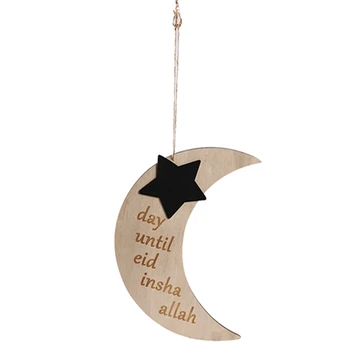 Islam Ramadánu Časovač EID Mubarak Prichádza Prívesok Moon Star Doska DIY Plavidlá Domova