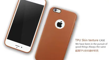 50 ks Ultra Tenké Kožené puzdro pre Apple iPhone 6 6 6 plus 7 7 plus TPU S Logom Otvor Telefón Mäkké Zadný Kryt Pre iPhone 7 Plus