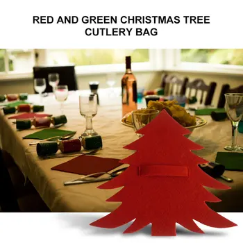 Červená Zelená Vianočný Stromček Príbor Nastaviť Červená Zelená Vianočný Stromček, Vidličku A Nôž Set Deti Darček Vianočný Stromček