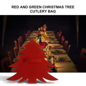Červená Zelená Vianočný Stromček Príbor Nastaviť Červená Zelená Vianočný Stromček, Vidličku A Nôž Set Deti Darček Vianočný Stromček