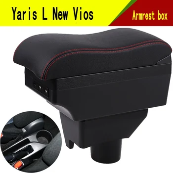 Pre Toyota Yaris L New Vios opierkou box centrálny sklad obsah Úložný box s držiak popolníka USB rozhranie-2017