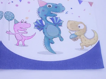 [RainLoong] Tlač Cartoon Krokodíla Alligator Papierové Obrúsky Na Party Dekorácie Decoupage 33*33 cm 1 balenie (20pcs/bal.)