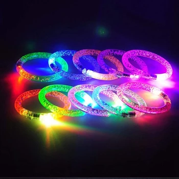 30 Ks Flash Náramok Farebné Svetlo LED Náramok Svietiť v Tme Svietiace pre Deti Narodeniny Hudby, Karneval, Party