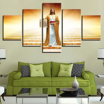 Maliarske plátno HD Vytlačí Domova 5 Kusov Wall Art Ježiš Socha Modulárny Posteli Obrázkov Pozadia Umelecké Tvorivé Plagát