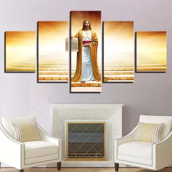 Maliarske plátno HD Vytlačí Domova 5 Kusov Wall Art Ježiš Socha Modulárny Posteli Obrázkov Pozadia Umelecké Tvorivé Plagát