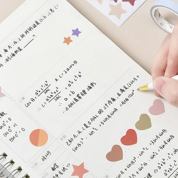 12 Listov Kawaii Dot Srdce Morandi Farba Dekoratívne Samolepky kórejský DIY Scrapbooking Denník Album Tesnenie Nálepky na kancelárske potreby