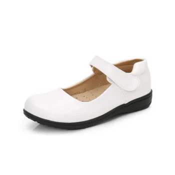 2020 horúce Holky kožené topánky čierne biele deti zobraziť topánky na Jar Jeseň Nové Deti Princezná Šaty Topánky dievčatá jednotný topánky