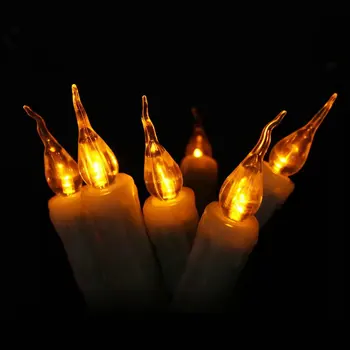 12pcs LED Taper Batérie Prevádzkované Flameless Sviečka, lampa Ū Blikanie Elektrické Pilier Sviečky f/Svadobné Vianoce Domov strán-Žltý