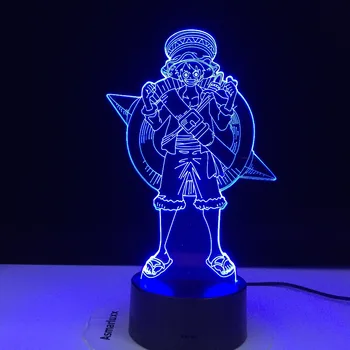 3D Lampa Anime Lampe Manga Jeden Kus Luff Lampe Atmosféru Batérie Powered Usb 3d Led Nočné Svetlo Yeezy Xioami Spálňa Decor