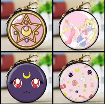 4pcs/veľa! Sailor Moon Cartoon Tlačené Okolo Zips Luna Mačka Sexy Dievčatá Kawaii Deti Krásne Slúchadlá Taška Mince Kabelku Dary