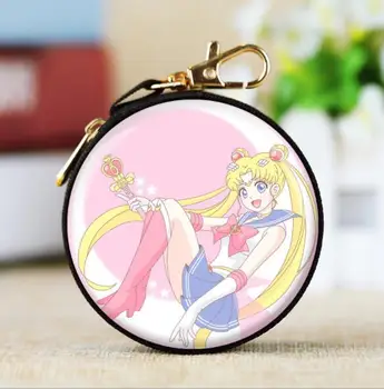 4pcs/veľa! Sailor Moon Cartoon Tlačené Okolo Zips Luna Mačka Sexy Dievčatá Kawaii Deti Krásne Slúchadlá Taška Mince Kabelku Dary