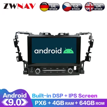 Android 9 IPS Displej PX6 DSP Pre Toyota Alphard 2016 2017 - 2019 Žiadne Auto DVD Prehrávač, GPS Multimediálny Prehrávač Rádio Audio Stereo