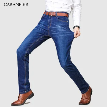 CARANFIER 2KS Značky 2019 Nové Módne Mens Džínsy Business Bežné Úsek Slim Džínsy Klasické Nohavice Džínsové Nohavice Muž 36 38 40