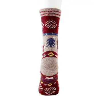 MISSKY 5 Párov Vianočné Zimné Ponožky Cartoon Elk Dizajn Ženy Mäkké Teplé Ponožky