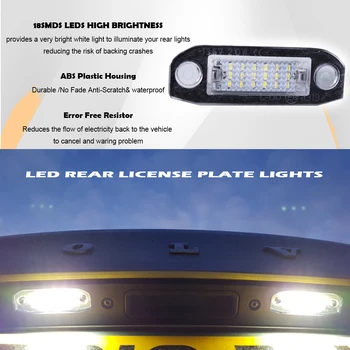 2 ks 18SMD 6000K Biele LED špz Osvetlenie Žiadna Chyba Na Volvo XC90 XC70 XC60 V70 V60 V50 S60, S80, S40 C70 C30 2006~2013