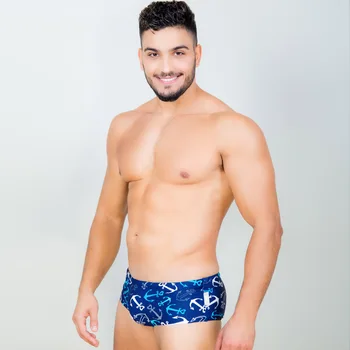 Taddlee Značky 2017 Nové Sexy Mužov, Plavky, Plavky Plávať Nohavičky Bikini Rez Farby Tlače Modrej Plávanie, Surfovanie Board Šortky Gay