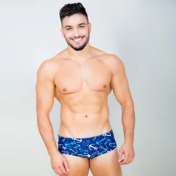 Taddlee Značky 2017 Nové Sexy Mužov, Plavky, Plavky Plávať Nohavičky Bikini Rez Farby Tlače Modrej Plávanie, Surfovanie Board Šortky Gay