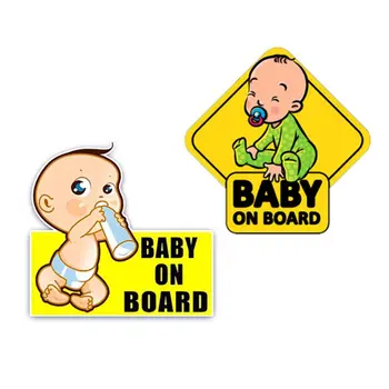Baby Na Palube Nálepky, Reflexné Vozidla Auto Značky Výstražné Nálepky pre Vodiča H8WE