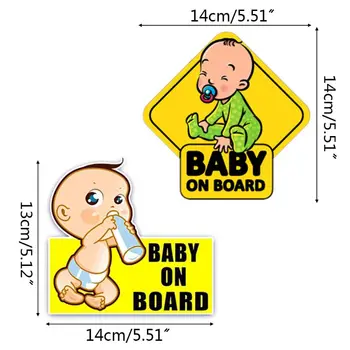 Baby Na Palube Nálepky, Reflexné Vozidla Auto Značky Výstražné Nálepky pre Vodiča H8WE
