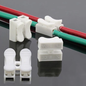30PCS/Veľa Rýchle Spájať Zámok Drôt Konektory CH2 2Pins Elektrický Kábel Terminály 20x17.5x13.5 mm