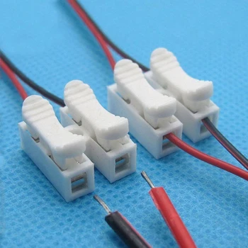 30PCS/Veľa Rýchle Spájať Zámok Drôt Konektory CH2 2Pins Elektrický Kábel Terminály 20x17.5x13.5 mm