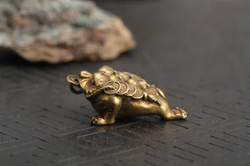 Tres patas de sapo dorado tallado sk bronce para la transferencia de la fortuna colgantes artesanía colgante