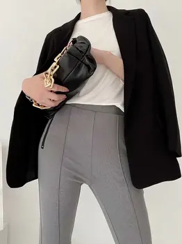 Sako ženy 2020 jeseň Európsky a Americký štýl módy temperament prímestských buttonless ležérne sako