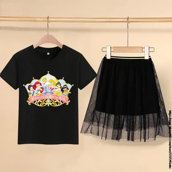 Disney Princezná Deti Oblečenie Dievčatá Oblečenie T-Shirt+Sukne Oblečenie, Detský Oblečenie Dievčatá Tepláková Súprava Vyhovovali Batoľa Dievča Oblečenie Set Sa